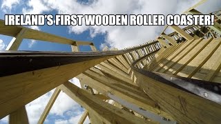 Cú Chulainn Wooden Roller Coaster POV 60fps Front Seat Tayto Park Ireland 2015 [upl. by Tirza]