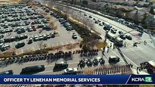 Memorial for Elk Grove Officer Ty Lenehan who was killed in wrongway crash on Highway 99 [upl. by Sabine751]