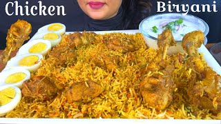 Eating Chicken Biryani with Egg and Raita  Spicy Leg Piece  ASMR VIDEO  MUKBANG  SPICY FOOD [upl. by Ecnedurp]