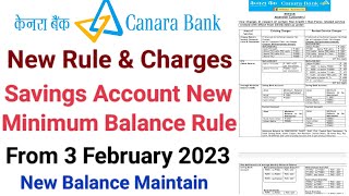 Canara bank minimum balance  Canara bank new service charges  Canara bank charges 2023 [upl. by Schnapp]