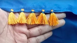 How to make saree kuchu I how to make saree tassels Isilk thread saree tasselsaree kuchu design02 [upl. by Laeahcim59]