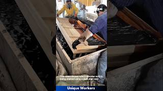 Wooden sofa staining and assembly tutorial  The workers do their job perfectly  machine shorts [upl. by Asena]