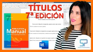 🟠 TÍTULOS y niveles de encabezado APA 7ma séptima edición en Word [upl. by Ever]