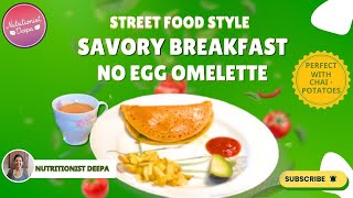 Delicious high protein savory breakfast ideas vegetarian  Indian tomato omelette recipe without egg [upl. by Nitfa]