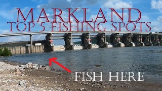 Markland dam Top 5 bank fishing spots [upl. by Ardiedak]