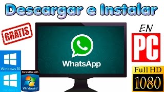 Instalar WhatsApp para pc  Numero Virtual Gratis Windows 1087  2018 [upl. by Assenad]