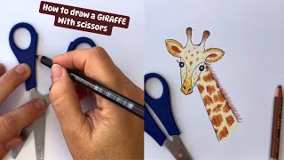 Giraffe Drawing simple ideas for kids Using Scissors  Art Craft [upl. by Noevart221]