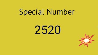 Special Number 2520 Divisible by Numbers 1 to 10 [upl. by Eceinhoj]