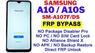 Samsung A10S SMA107FDS FRP Bypass Android 11 Without Package Disabler Pro Google Account Unlock [upl. by Olonam]