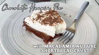 CHOCOLATE HAUPIA PIE with MACADAMIA NUT UBE CRUST [upl. by Karolina659]