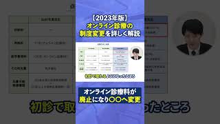 【2023年度版】オンライン診療の制度変更を詳しく解説【診療報酬改定】 [upl. by Salomone]