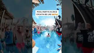 poolpartys  zrce beach🇭🇷♥️ fyp poolparty party croatia summer [upl. by Lorollas]