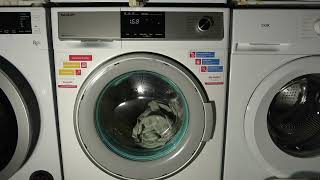 Sharp ES HDB8147W0 Washer Dryer  Cotton Auto dry Final spin [upl. by Nnaxor]