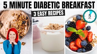 3 EASY OntheGo Diabetes Breakfast Recipes  Quick amp Easy Type 2 Diabetic Breakfast Recipe Ideas [upl. by Kcerb]