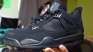 Jordan 4 Black Cat From DHGate  Review  On Foot [upl. by Rexana]