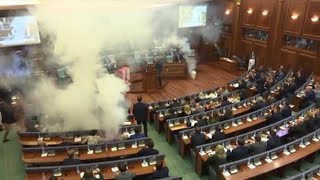 Watch as Tear Gas Is Thrown Into Government Meeting [upl. by Nesnar]