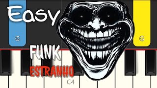 FUNK ESTRANHO  Troll face  EASY PIANO TUTORIAL [upl. by Yl]