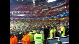 Borussia Dortmund fans at Emirates in London [upl. by Adnamahs]