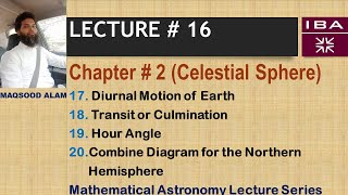 Diurnal Motion of Earth Transit or CulminationHour angleCombine Diagram for Northern Hemisphere [upl. by Davine]