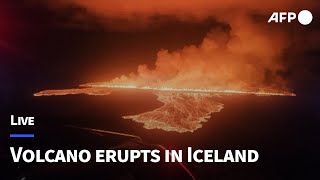 🔴LIVE Volcano erupts in Iceland seventh time in a year  AFP [upl. by Ferdinanda]