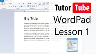 WordPad  Tutorial 1  Interface [upl. by Ancier]