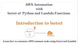 Introduction to boto3  AWS Automation with Python boto3 and Lambda Service [upl. by Htinek]