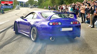 Modified Cars leaving Car Show  800HP Skyline TopSecret Supra GT500 AE86 R32 Pandem [upl. by Egroeg]