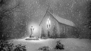 Fall Asleep FAST with Serene Snowstorm Night at a Church  Winter Wonderland Ambience [upl. by Guimar]