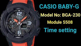 How to set time on Casio BabyG BGA230  TrendWatchLab  Module 5508 [upl. by Custer967]