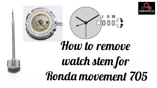 How to remove Watch stem  Ronda Movement 705  TrendWatchLab  Wrist Watch Repair [upl. by Yelrebmyk]