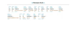 Romans 8  Interlinear Greek New Testament Bible [upl. by Doerrer945]