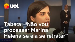 Tabata diz que não vai processar Marina Helena por acusação sobre jatinho se candidata se retratar [upl. by Leitao938]