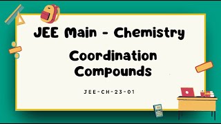 JEE Main Chemistry Quiz Coordination Compounds  Episode JEECH2301  JEE 2024 Prep [upl. by Aderb]