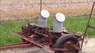 Farmall B tractor planting corn with 249 McCormick 2 row planter [upl. by Eentroc]