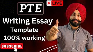 PTE Writing essay new template 100 working essay both side working essay  Gurwinder Sir [upl. by Drais]