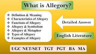 Allegory in English Literature Definition Characteristics Types and Examples  Allegorical Novel [upl. by Nylyram]