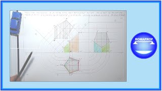 PROIEZIONI ORTOG PRISMA A BASE PENTAGONALE SEZIONATO DA PIANO INCLINATO AL PO CASO quotAquot  726 [upl. by Harts961]