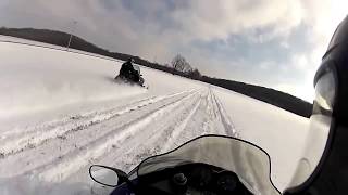 Yamaha SRX 700 Triple VS Polaris XLT 600 GoPro [upl. by Kenwee335]