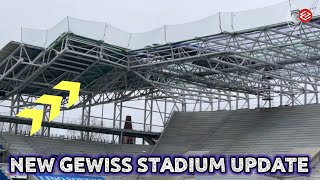 AMAZING ALMOST COMPLETED New Gewiss Stadium Renovations Update Roof Panel Installation Exterior [upl. by Lay255]