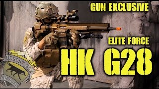 DesertFox Airsoft Gun Exclusive Elite Force HK G28 AEG Limited Edition TanBrodrab [upl. by Goulder]