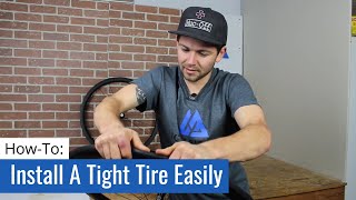 How To Install A Tight Tire Easily Gatorskin 23c on R45 [upl. by Lerrad391]