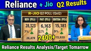 Reliance Q2 ResultsReliance share news todayResults analysisTarget tomarrowbonus record date [upl. by Diba582]