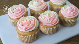 Super Moist Vanilla Cupcakes with Easy Buttercream Frosting  Egg amp Eggless [upl. by Aristotle625]