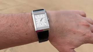 JaegerLeCoultre Reverso Tribute Monoface Small Seconds white dial Q713842J in different lights [upl. by Markus]