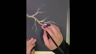 easy nature drawing painting  acrylic painting  nature drawing shorts [upl. by Edac]