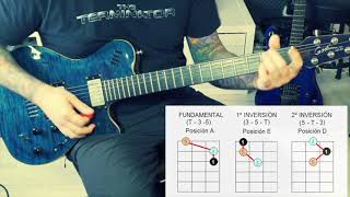 INVERSIONES TRIADAS TUTORIAL GUITARRA ESPAÑOL [upl. by Eelirol]