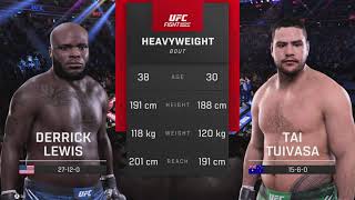 UFC 5  Full Fight  Derrick Lewis vs Tai Tuivasa  PS5 Gameplay [upl. by Atteuqram]