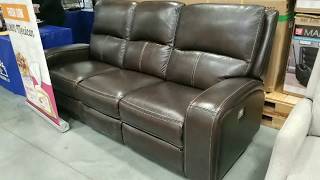 Costco Leather Sofa w 2 Power Reclining Seats with USB Ports [upl. by Rad651]