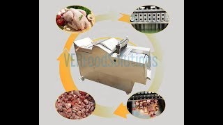 VER Frozen Whole Chicken Cube Cutting Dicing Machine [upl. by Llerreg724]