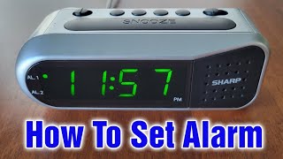 How To Set Alarm Sharp Digital Alarm Clock [upl. by Ellenohs]